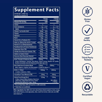 Trace Minerals Pre-Workout Clean Energy Powder (280 Grams)