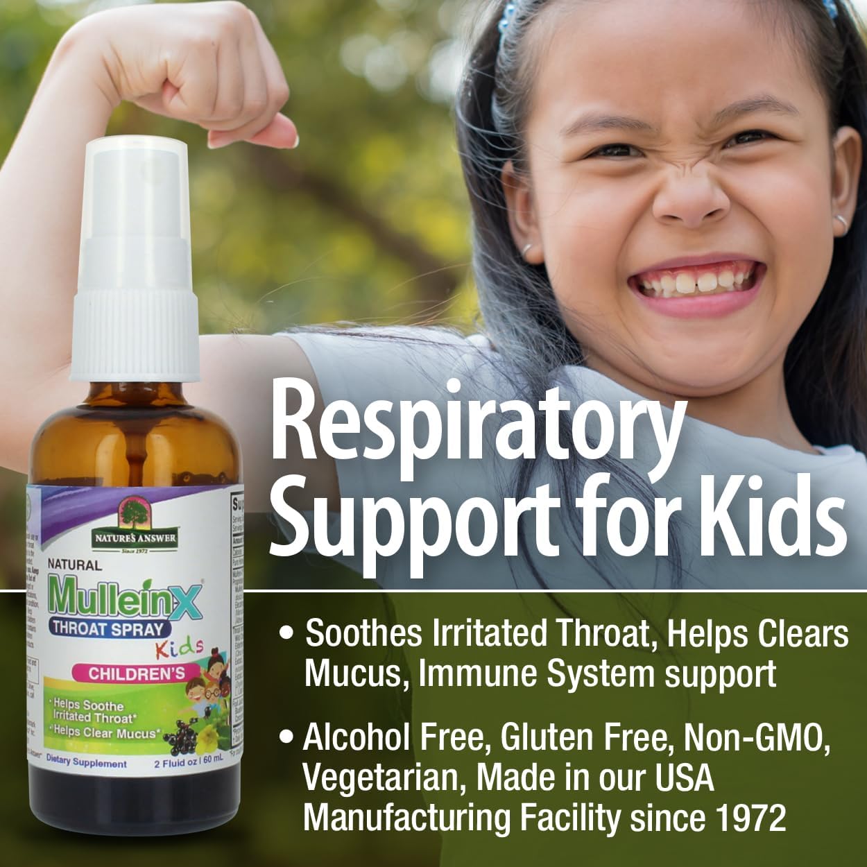 Natures Answer Mullein-X Throat Spray for Kids