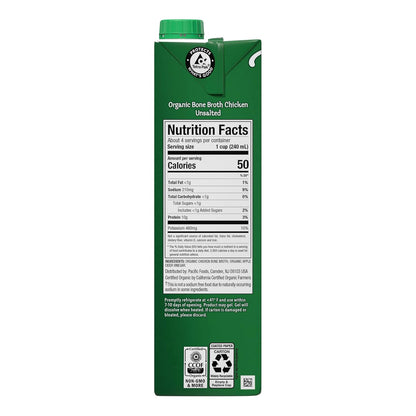 Pacific Foods Organic Unsalted Chicken Bone Broth, 32 oz