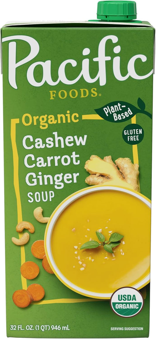 Pacific Foods Organic Cashew Carrot Ginger Soup, 32oz