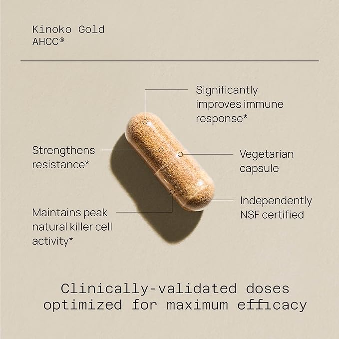 Kinoko Gold AHCC 500 mg, 60 Vegicaps