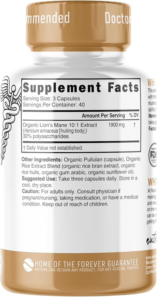 Lion's Mane Organic 1900 mg, 120 ct