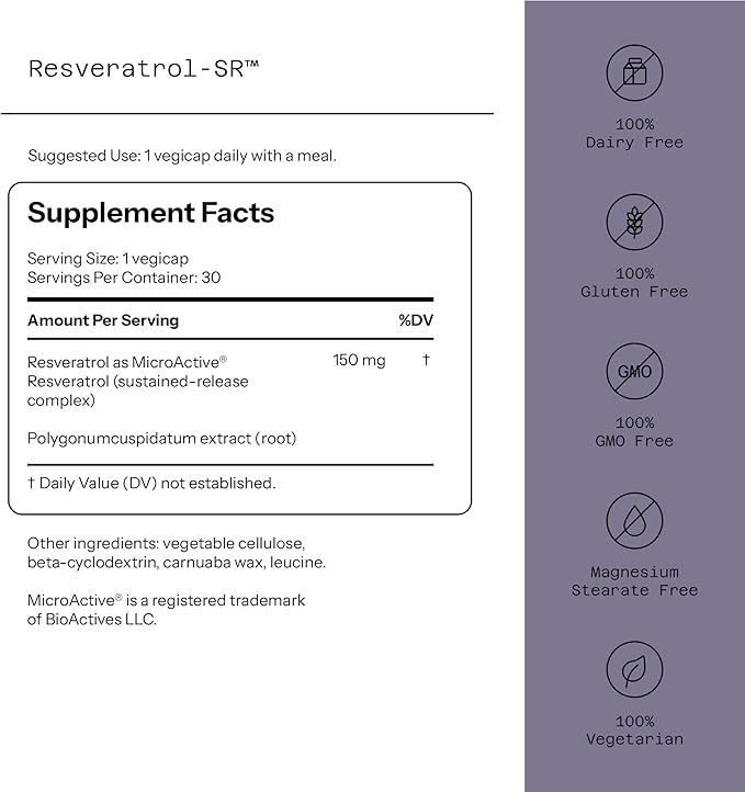 Resveratrol-SR, 150 mg, 30 Vegicaps