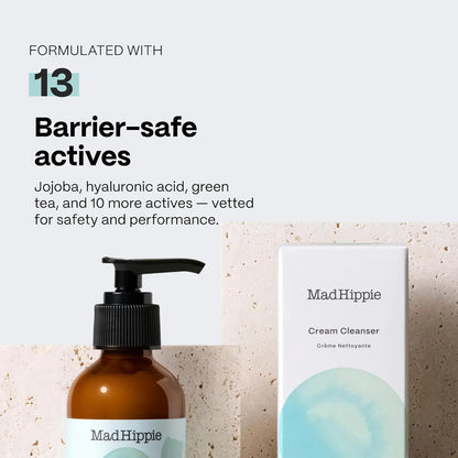Mad Hippie Cream Cleanser – Gentle Formula with Hyaluronic Acid, Jojoba Oil & Green Tea