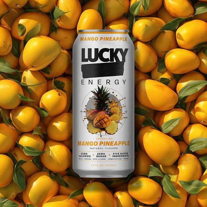 Lucky Energy Sparkling Mango Pineapple 16oz
