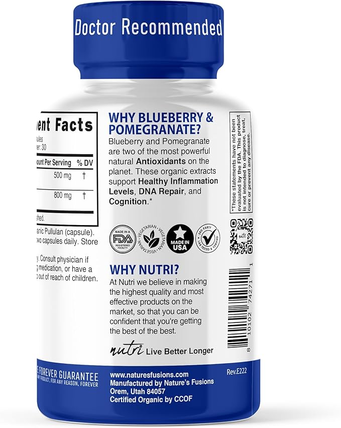 Blueberry Pomegranate Organic, 60 ct