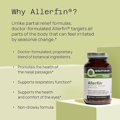 Allerfin Premium Sinus Relief Supplement – 60 Vegetable Capsules