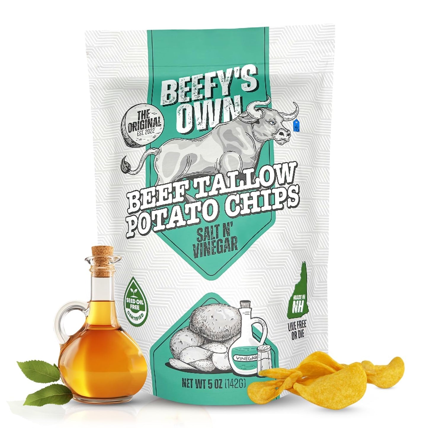 Beef Tallow Potato Chips - Gluten-Free - 5 Oz