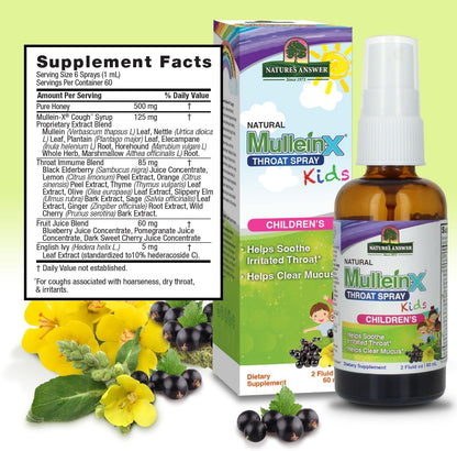 Natures Answer Mullein-X Throat Spray for Kids