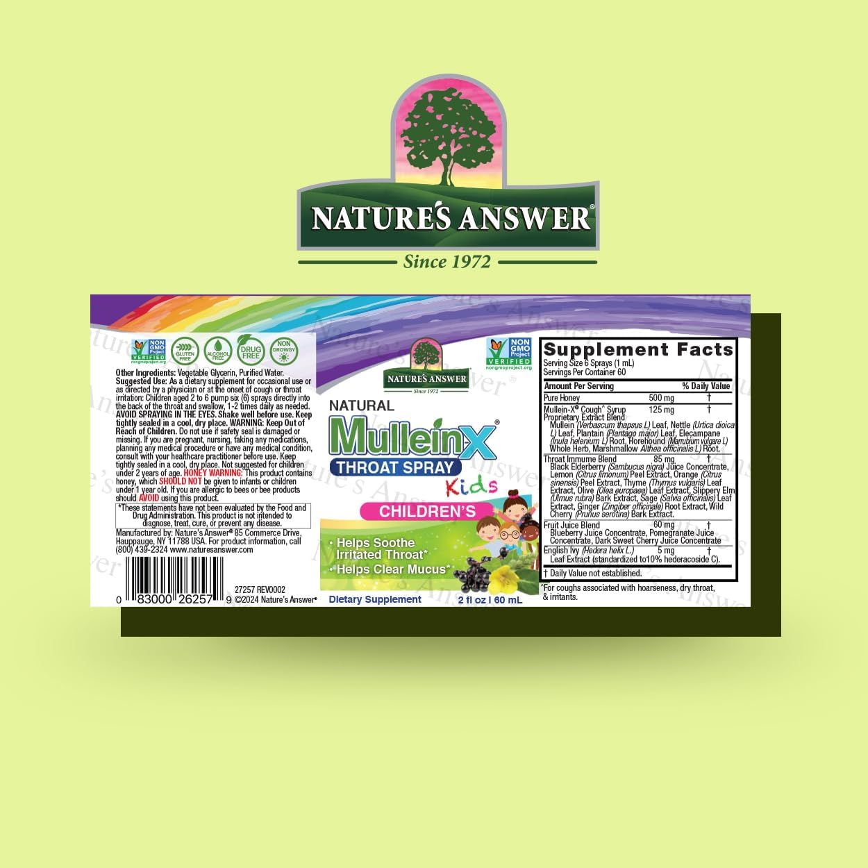 Natures Answer Mullein-X Throat Spray for Kids