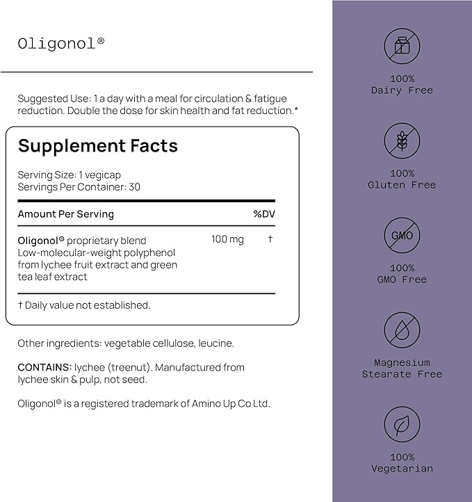 Oligonol Premium Anti-Aging & Circulation Support, 30 VegiCaps