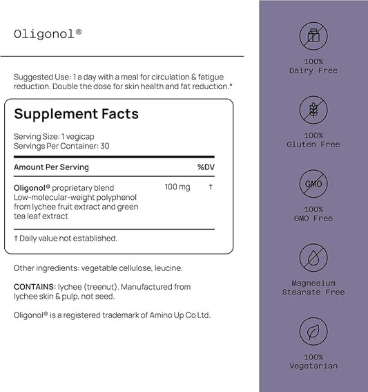 Oligonol Premium Anti-Aging & Circulation Support, 30 VegiCaps