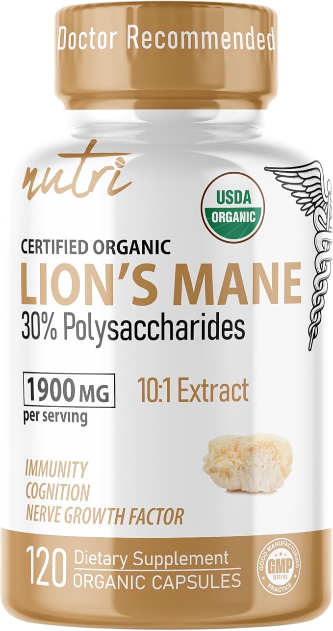 Lion's Mane Organic 1900 mg, 120 ct