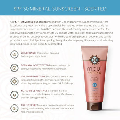 SPF 50 Mineral Sunscreen- Scented