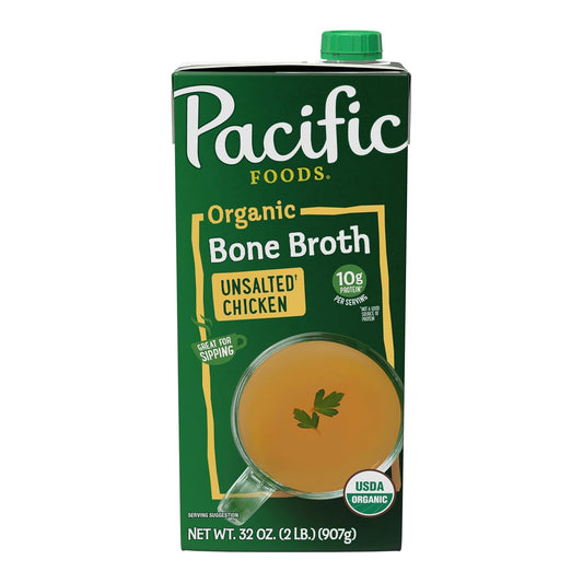 Pacific Foods Organic Unsalted Chicken Bone Broth, 32 oz