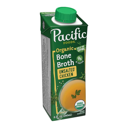 Pacific Foods Organic Unsalted Chicken Bone Broth, 8 oz