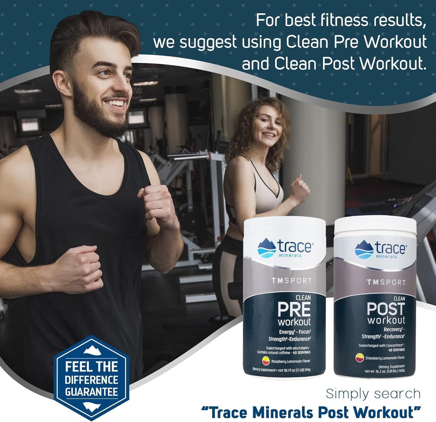Trace Minerals Pre-Workout Clean Energy Powder (280 Grams)
