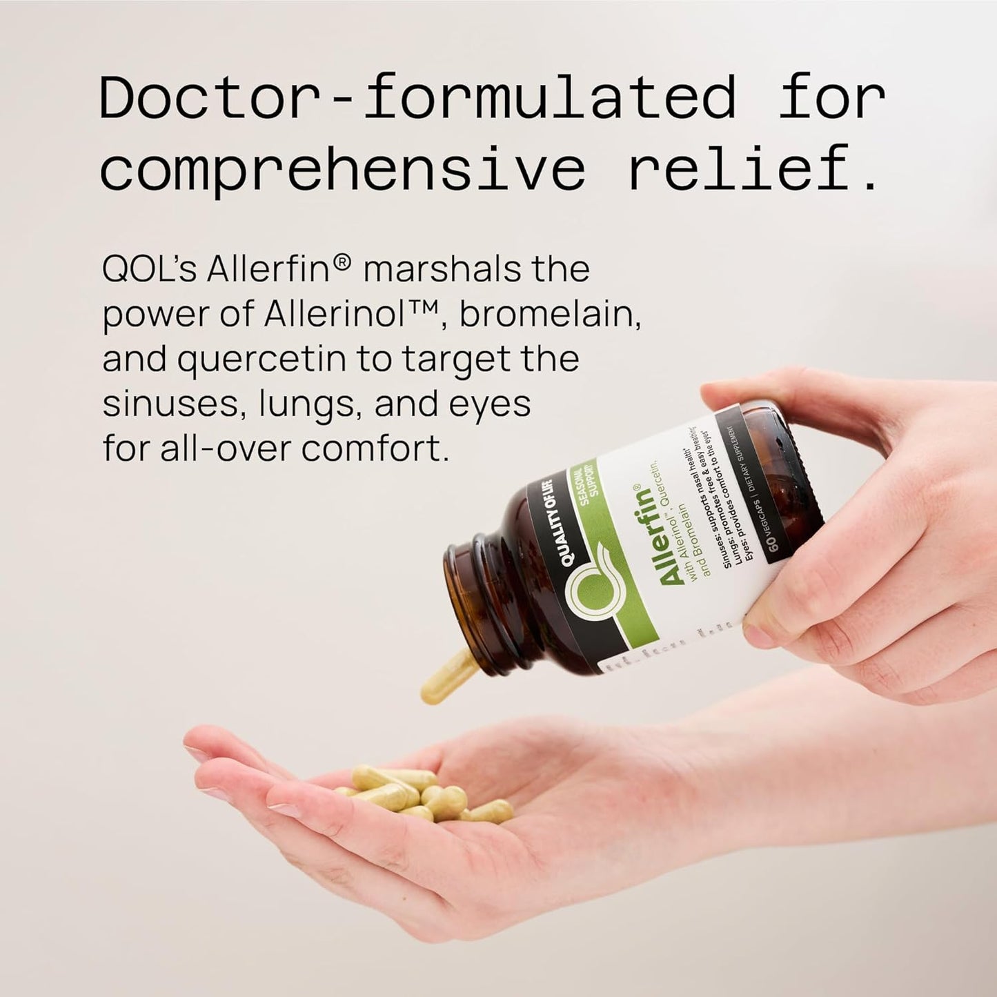 Allerfin Premium Sinus Relief Supplement – 60 Vegetable Capsules
