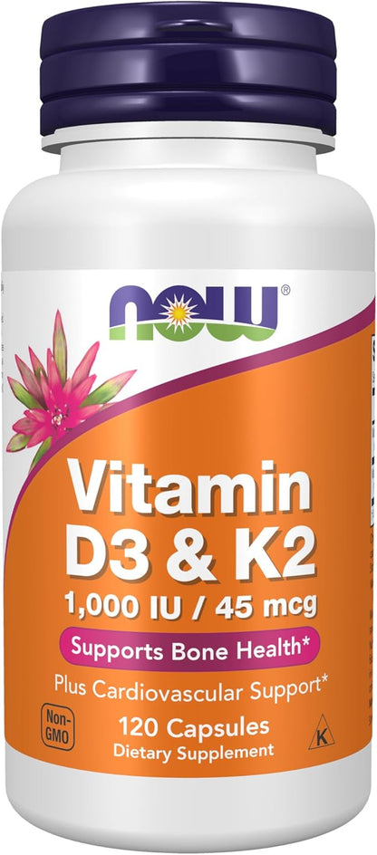 Vitamin D3 & K2 1,000 IU/45 mcg 120 Caps