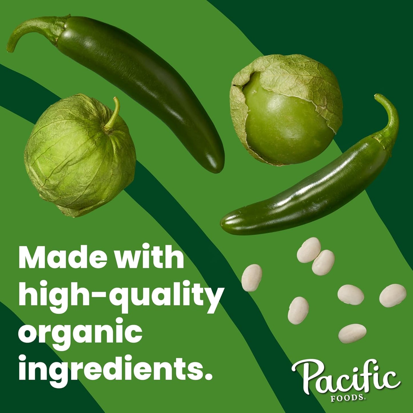 Pacific Foods Organic White Bean Verde Chili, Plant Based, 16.5 oz