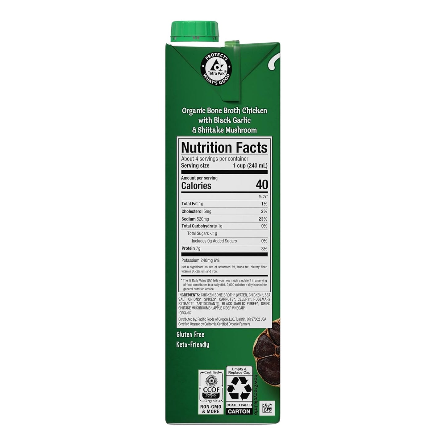 Pacific Foods, Broth Bone Chicken Black Garlic Shiitake Organic, 32oz