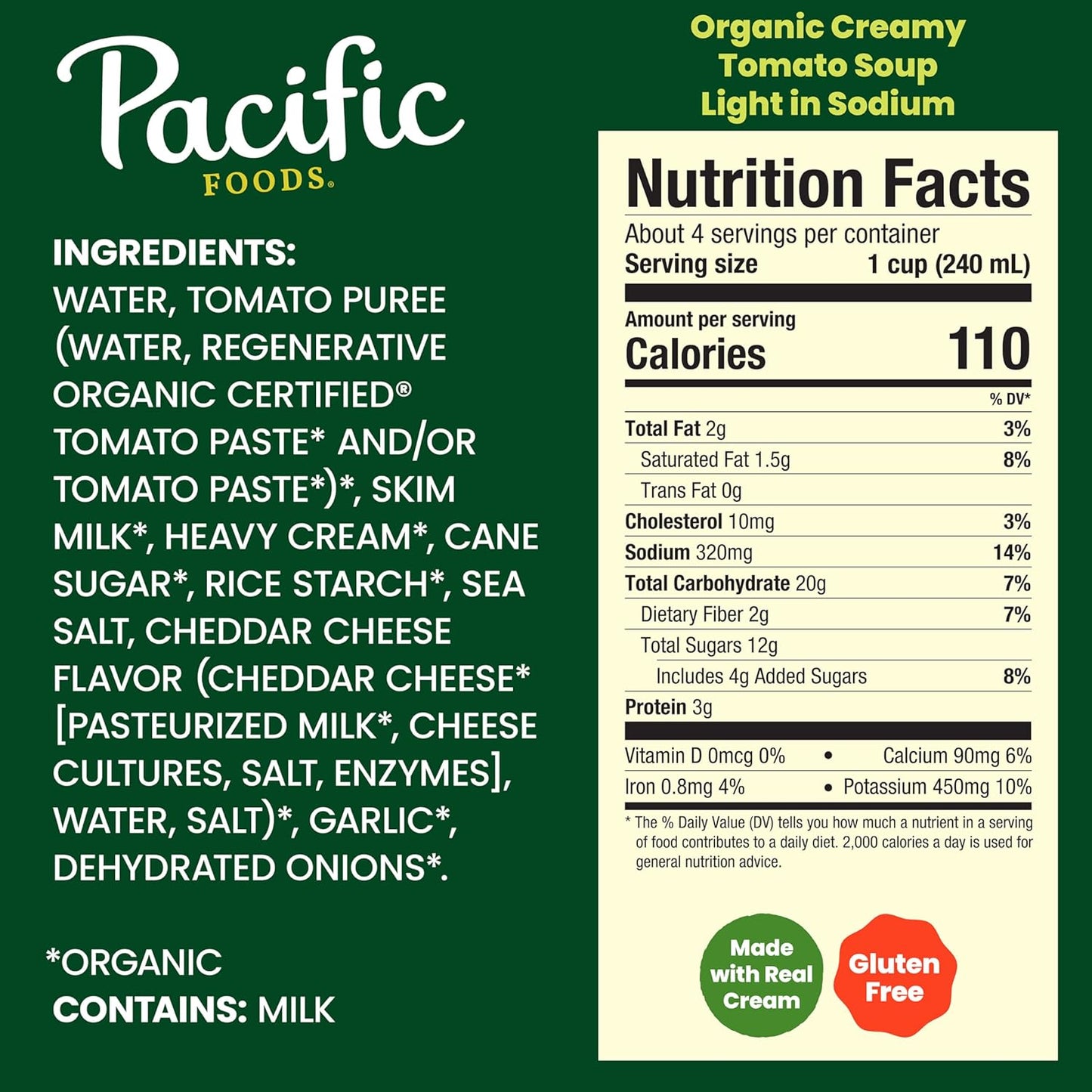 Pacific Foods Organic Creamy Light in Sodium Tomato Soup, 32 oz