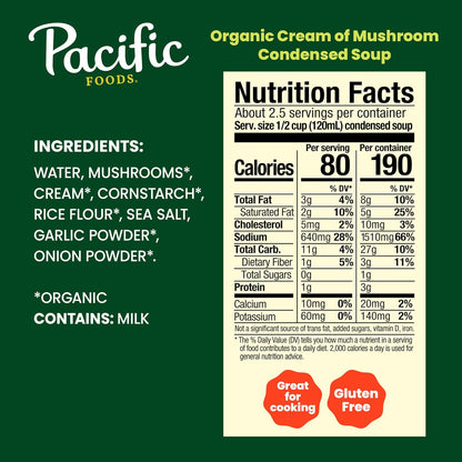 Pacific Foods Organic Cream of Mushroom Soup, 10.5 oz
