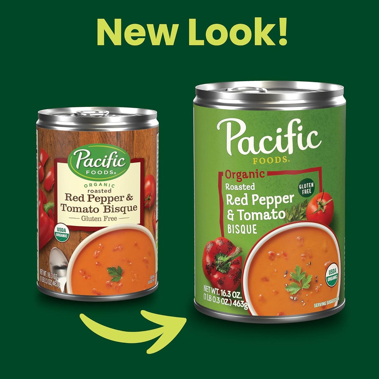 Pacific Foods Organic Roasted Red Pepper and Tomato Bisque, Vegetarian Soup, 16.3 Oz
