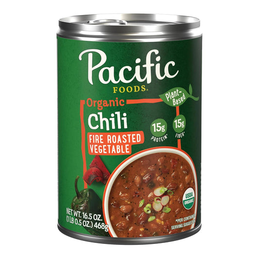 Pacific Foods Organic Fire Roasted Vegetable Chili, Plant Based, 16.5 oz