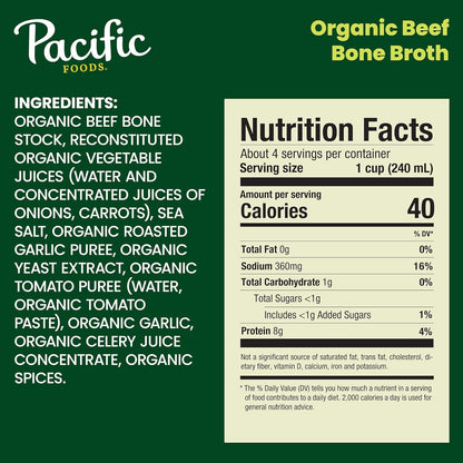Pacific Foods Organic Beef Bone Broth, 32 floz