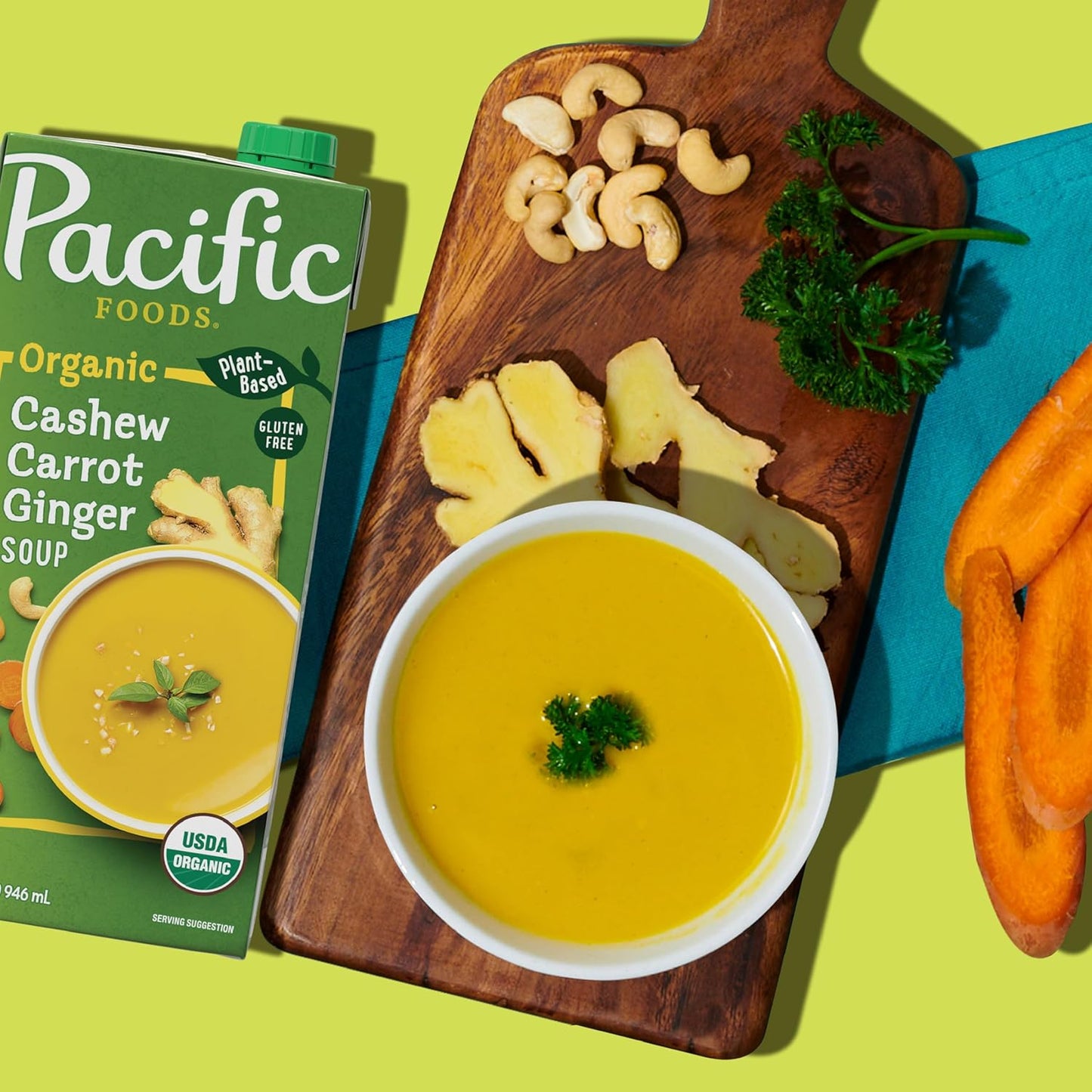 Pacific Foods Organic Cashew Carrot Ginger Soup, 32oz