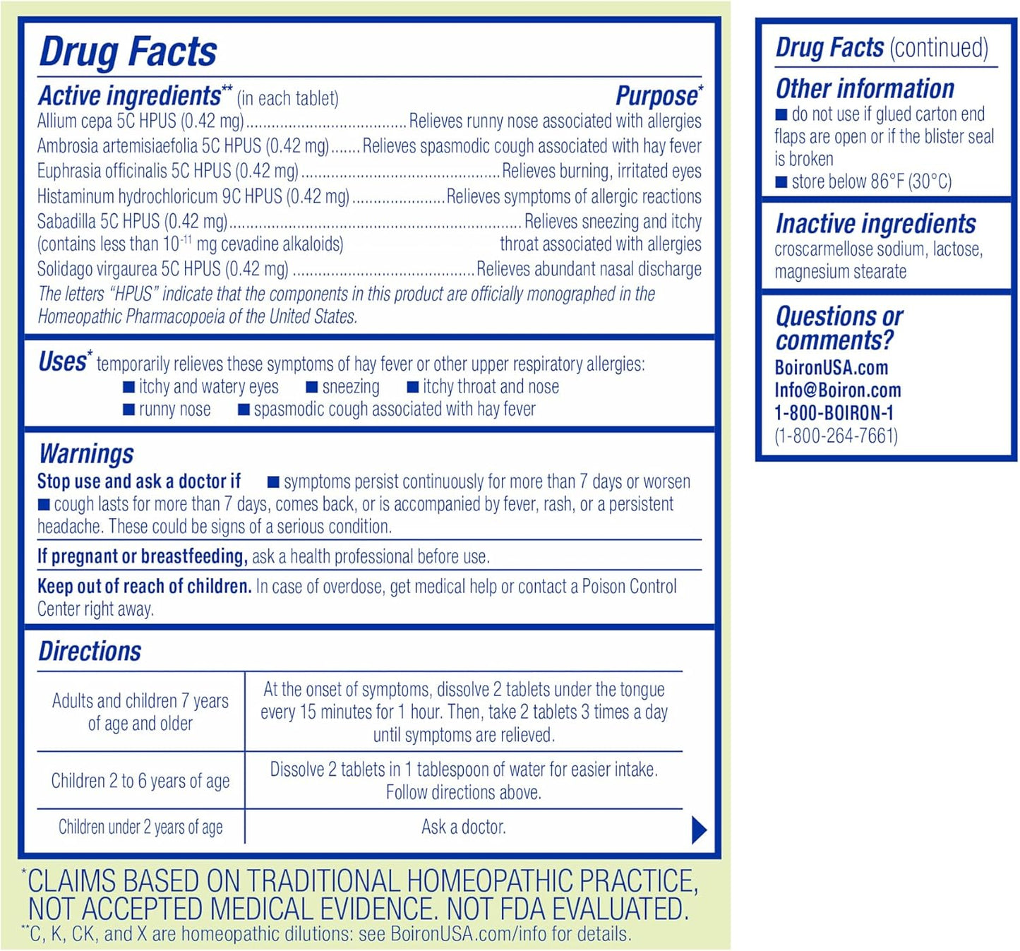 Boiron AllergyCalm Meltaway Tablets