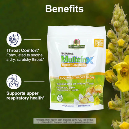 Nature's Answer Mullein-X Respiratory Soothing Throat Lozenges 24-Count