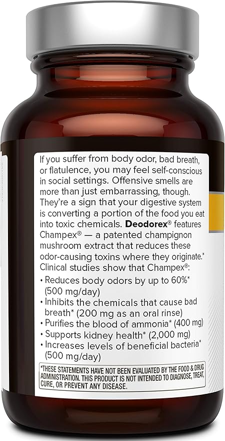 Deodorex with Champex® Mushroom Extract, 60 Vegicaps
