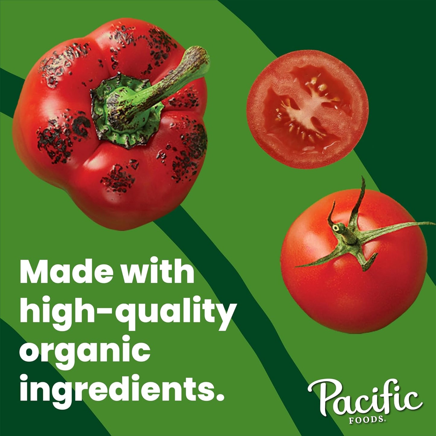 Pacific Foods Organic Roasted Red Pepper and Tomato Bisque, Vegetarian Soup, 16.3 Oz