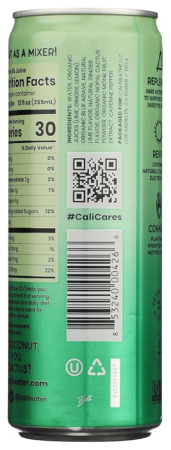 Ginger Lime Cactus Water 12 Oz