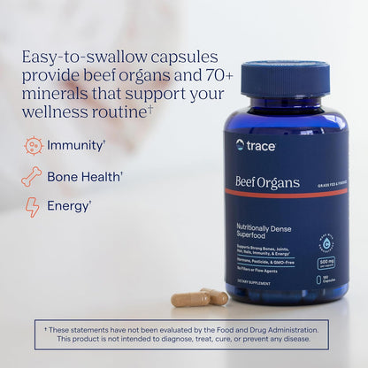 Trace Minerals Beef Organs 500 mg/capsule