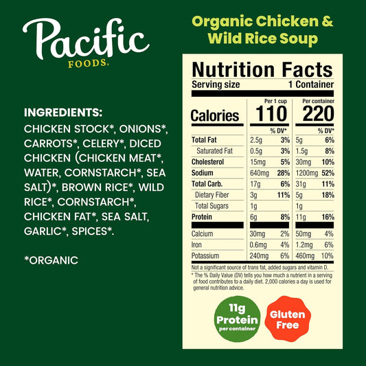 Pacific Foods Organic Chicken and Wild Rice Soup, 16.3 oz