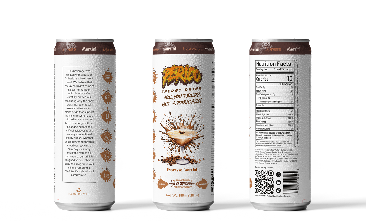 Perico Espresso Marttini Energy Drink 12oz