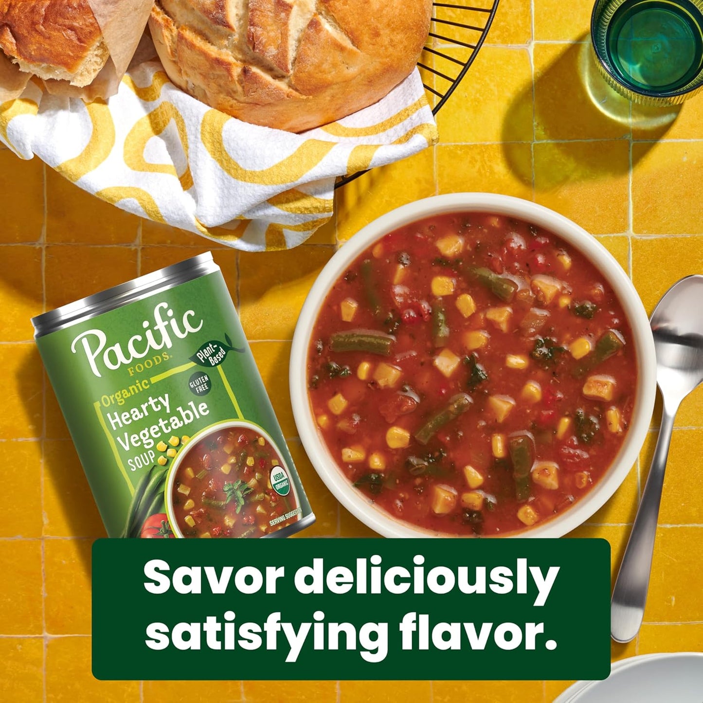 Pacific Foods Organic Hearty Vegetable Soup, Plant Based, 16.3 oz