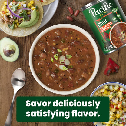 Pacific Foods Organic Fire Roasted Vegetable Chili, Plant Based, 16.5 oz