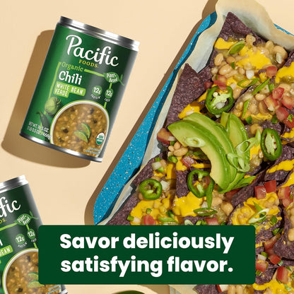 Pacific Foods Organic White Bean Verde Chili, Plant Based, 16.5 oz