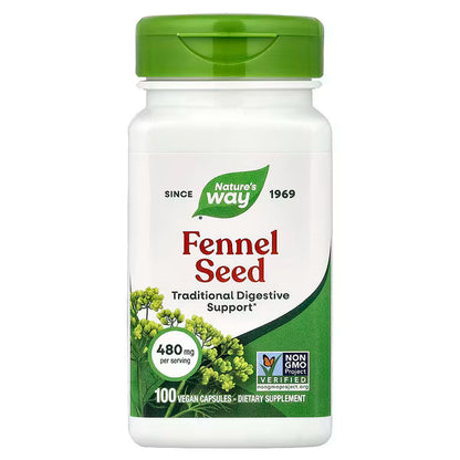 Nature's Way Fennel Seed 480 mg, 100 Vegan Capsules
