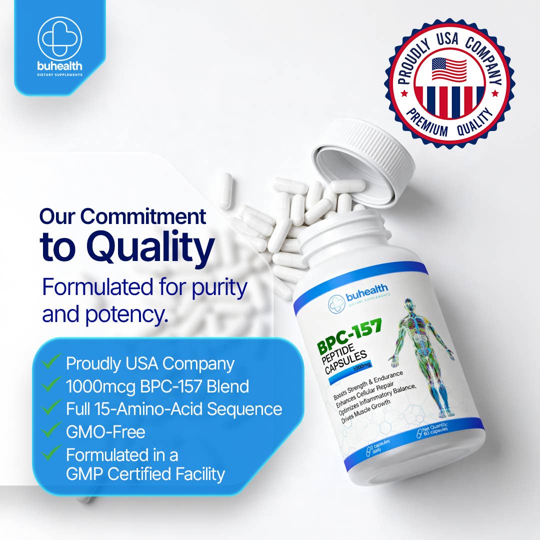 BPC-157 Capsules 1000 mcg | 60 Capsules | Made in USA | GMP