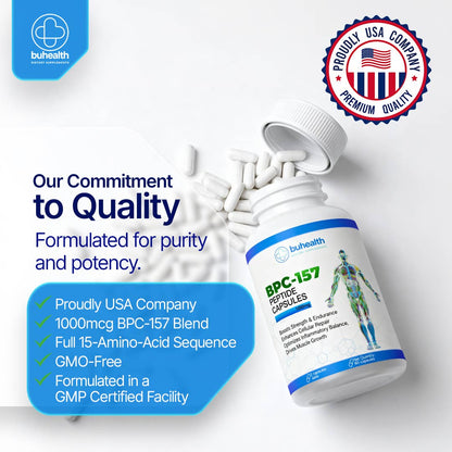 BPC-157 Capsules 1000 mcg | 60 Capsules | Made in USA | GMP