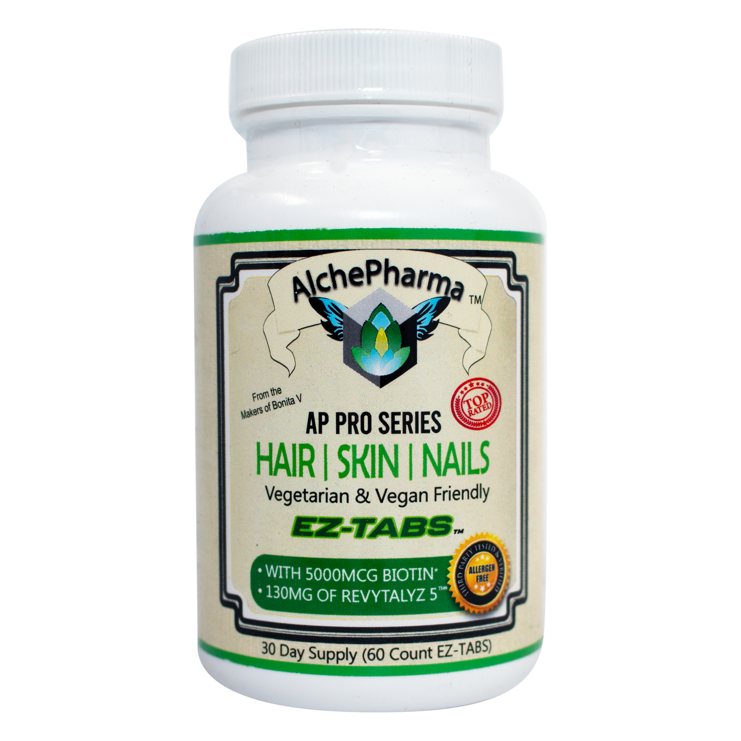 AP Hair Skin Nails Pro Series ( Bonita - Revytalz 5 Blend) - Rapid Response Vegan Tablet-Hair Skin Nails-AlchePharma