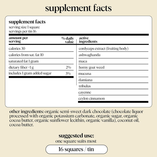 Alice Mushroom Chocolates - For Arousal and Pleasure - 16 Squares