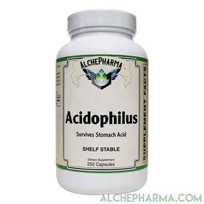 Acidophilus w/ Lactic Acid Producing strains L. acidophilus (La-14 ) and L. bulgaricus (La-64 ) 500 million viable cells per capsule-Probiotics-AlchePharma