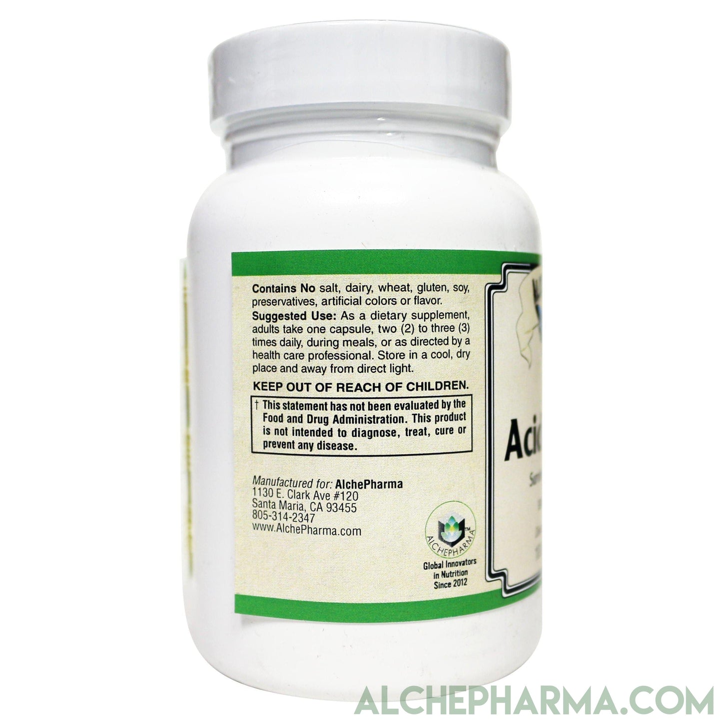 Acidophilus w/ Lactic Acid Producing strains L. acidophilus (La-14 ) and L. bulgaricus (La-64 ) 500 million viable cells per capsule-Probiotics-AlchePharma