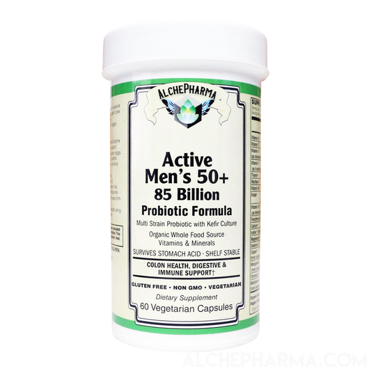 Active Men's 50+ 85 Billion Probiotic Formula - Super Concentrate Probiotic Blend, a Multi-Strain Probiotic with Kefir Culture-Vitamins & Supplements-AlchePharma